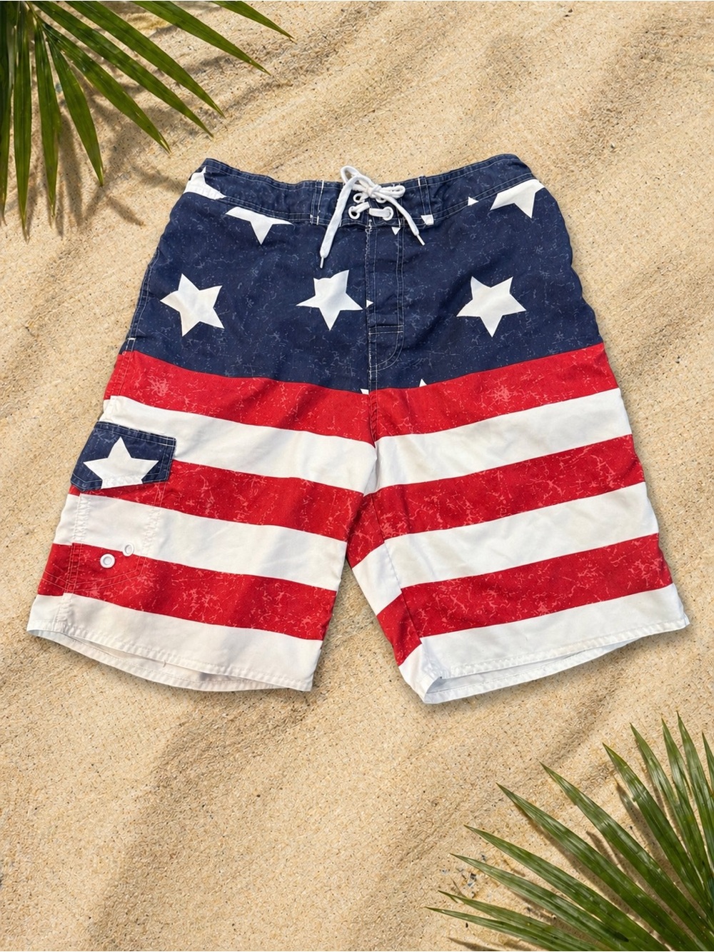 Bass Pro Shops Men's Stars & Stripes Swim Shorts - Red, White & Blue